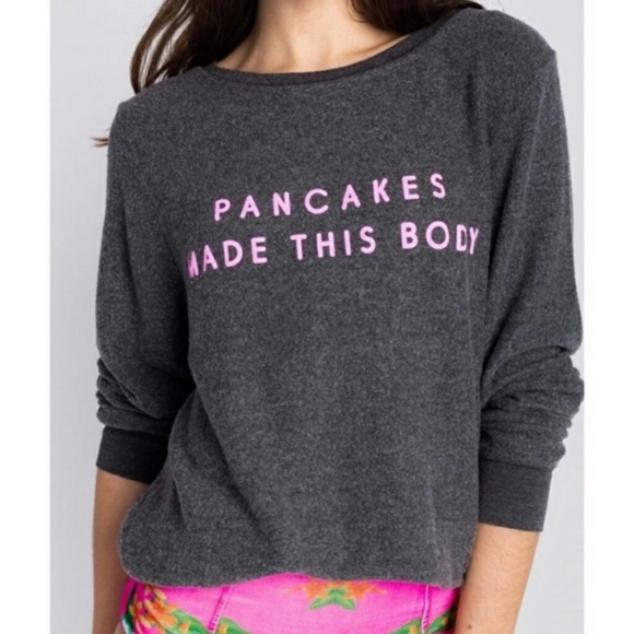 Wildfox Sweaters - 🦄 WILDFOX 🦄 Pancakes Made This Gray Sweater BBJ